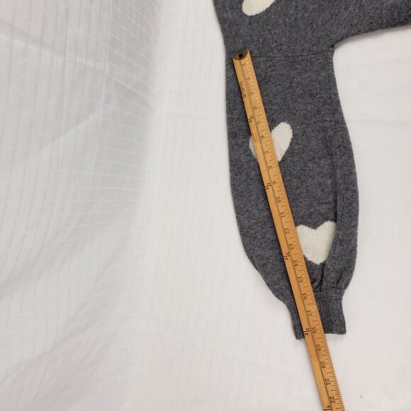 Madewell XXS Alpaca Blend Sweater Heather Gray White Hearts Top Wool Womens - Picture 8 of 13
